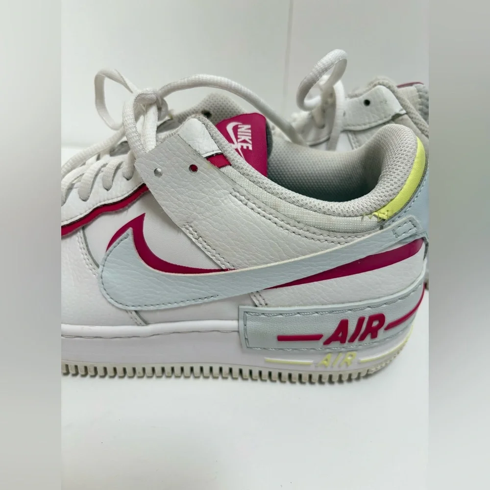 Nike Air Force 1 Shadow White Blue Tint Fireberry Leather FQ8885-100